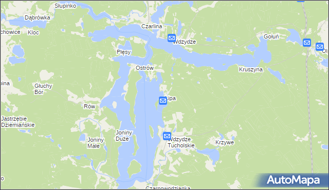 mapa Lipa gmina Karsin, Lipa gmina Karsin na mapie Targeo