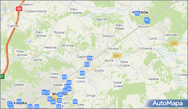 mapa Lipinki gmina Wołomin, Lipinki gmina Wołomin na mapie Targeo