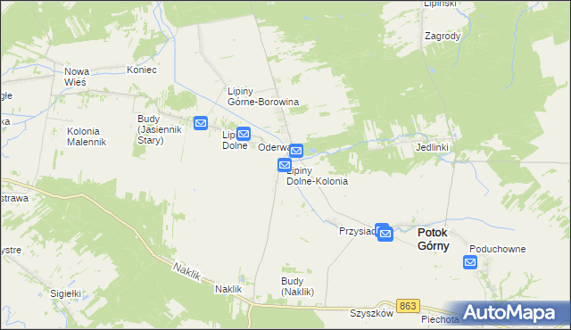 mapa Lipiny Dolne-Kolonia, Lipiny Dolne-Kolonia na mapie Targeo