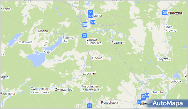 mapa Lipowa Leśniczówka, Lipowa Leśniczówka na mapie Targeo