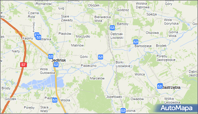 mapa Lisów gmina Jedlińsk, Lisów gmina Jedlińsk na mapie Targeo