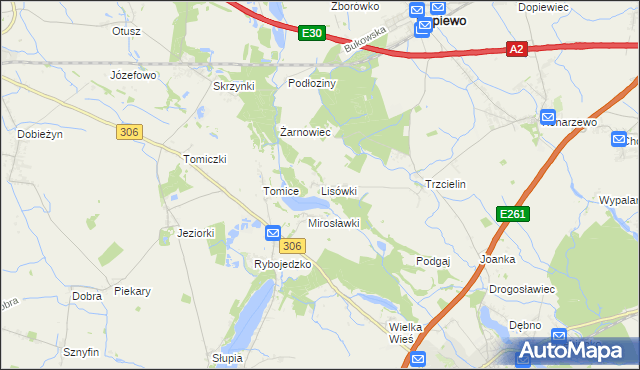 mapa Lisówki, Lisówki na mapie Targeo
