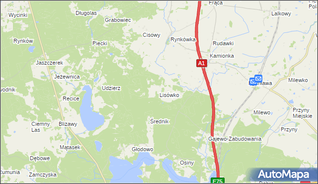 mapa Lisówko, Lisówko na mapie Targeo