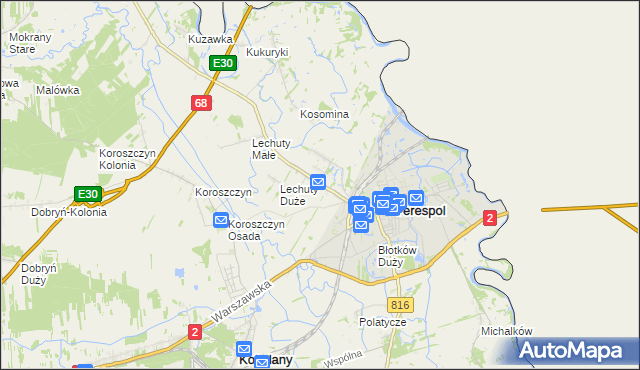 mapa Łobaczew Duży, Łobaczew Duży na mapie Targeo