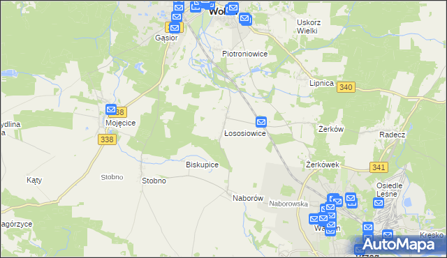 mapa Łososiowice, Łososiowice na mapie Targeo