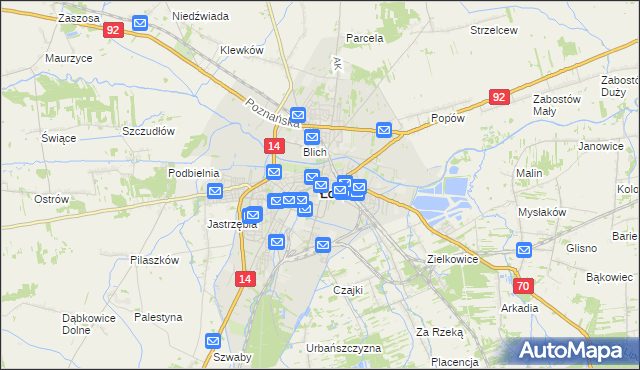 mapa Łowicza, Łowicz na mapie Targeo
