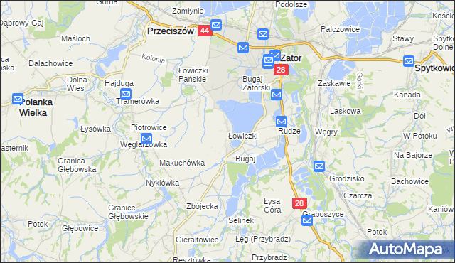 mapa Łowiczki, Łowiczki na mapie Targeo