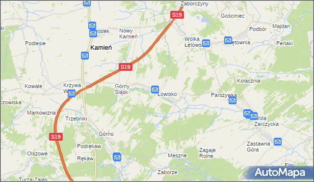 mapa Łowisko, Łowisko na mapie Targeo