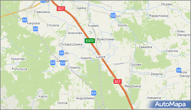 mapa Lubice, Lubice na mapie Targeo