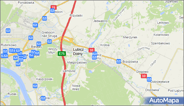 mapa Lubicz Górny, Lubicz Górny na mapie Targeo