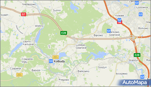 mapa Lublewo Gdańskie, Lublewo Gdańskie na mapie Targeo