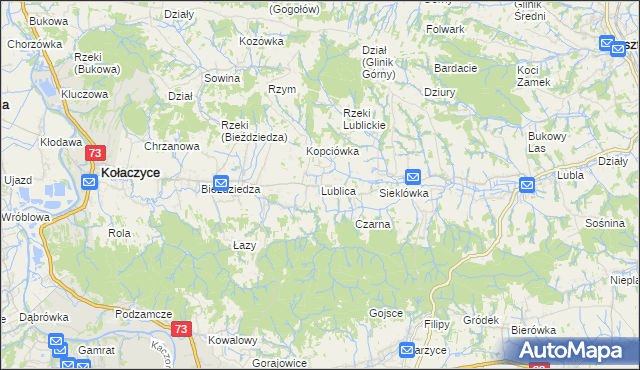 mapa Lublica, Lublica na mapie Targeo