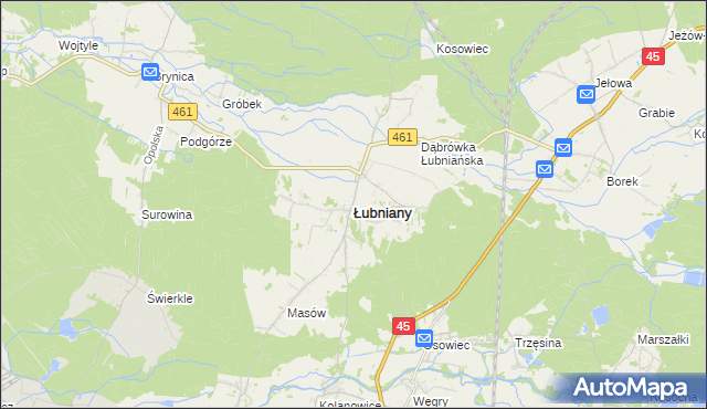 mapa Łubniany, Łubniany na mapie Targeo