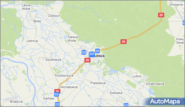 mapa Lubsza powiat brzeski, Lubsza powiat brzeski na mapie Targeo