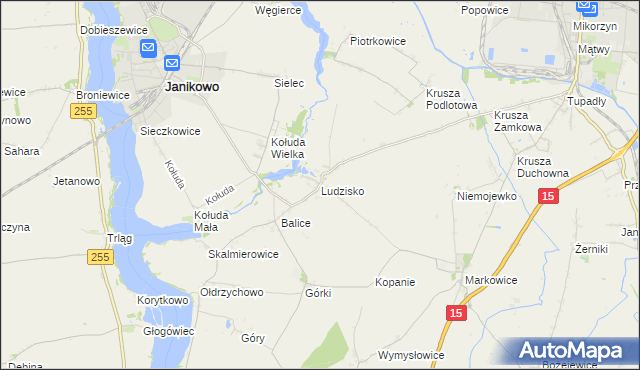 mapa Ludzisko, Ludzisko na mapie Targeo