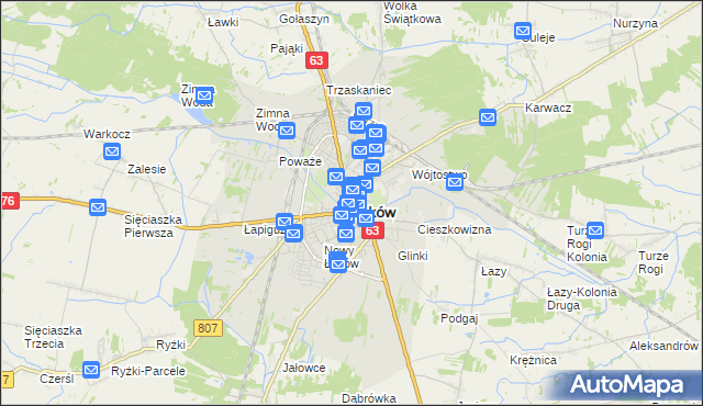 mapa Łuków, Łuków na mapie Targeo