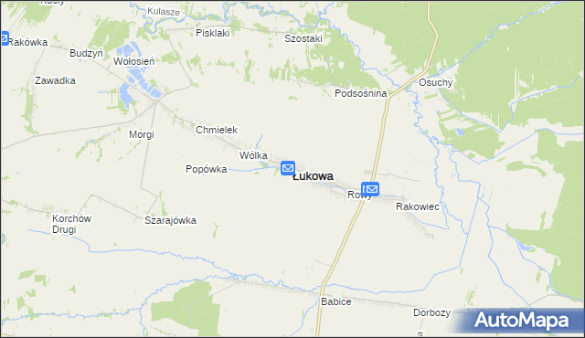 mapa Łukowa powiat biłgorajski, Łukowa powiat biłgorajski na mapie Targeo