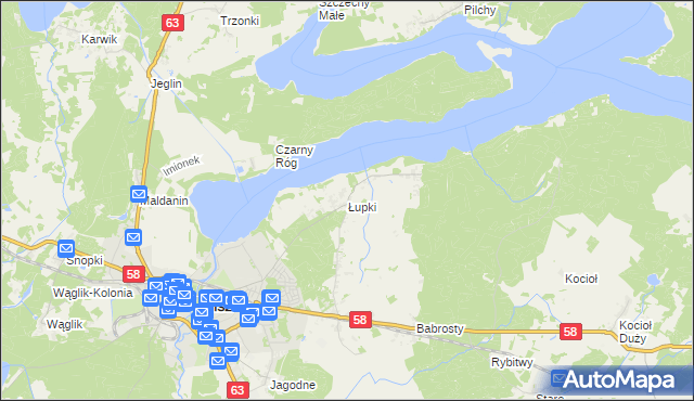 mapa Łupki gmina Pisz, Łupki gmina Pisz na mapie Targeo