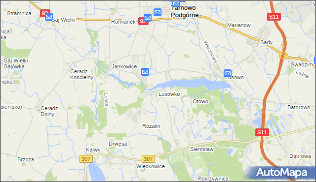 mapa Lusówko, Lusówko na mapie Targeo