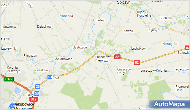 mapa Łuszczów Pierwszy, Łuszczów Pierwszy na mapie Targeo