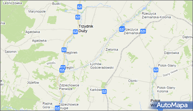 mapa Łychów Szlachecki, Łychów Szlachecki na mapie Targeo