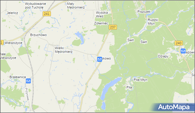 mapa Łyskowo gmina Gostycyn, Łyskowo gmina Gostycyn na mapie Targeo