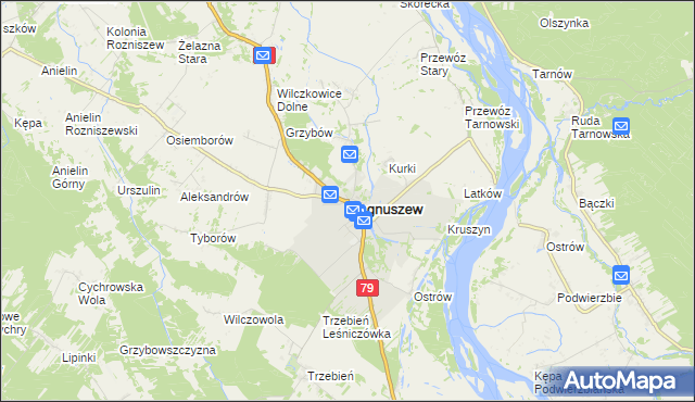 mapa Magnuszew, Magnuszew na mapie Targeo