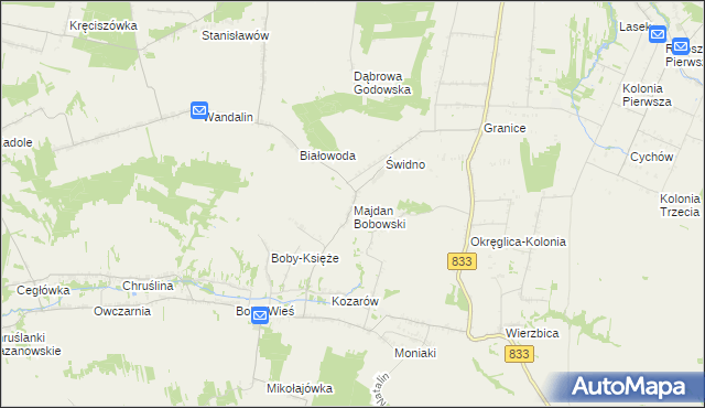 mapa Majdan Bobowski, Majdan Bobowski na mapie Targeo