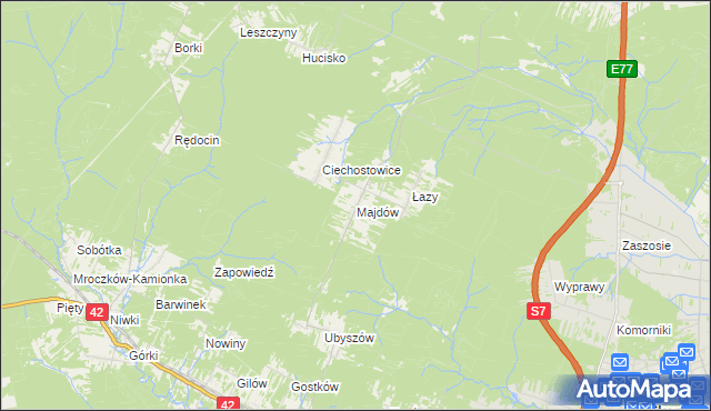 mapa Majdów, Majdów na mapie Targeo