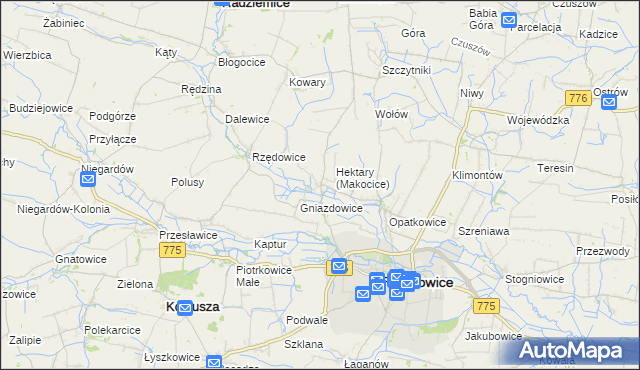 mapa Makocice, Makocice na mapie Targeo