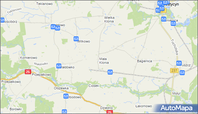 mapa Mała Klonia gmina Gostycyn, Mała Klonia gmina Gostycyn na mapie Targeo
