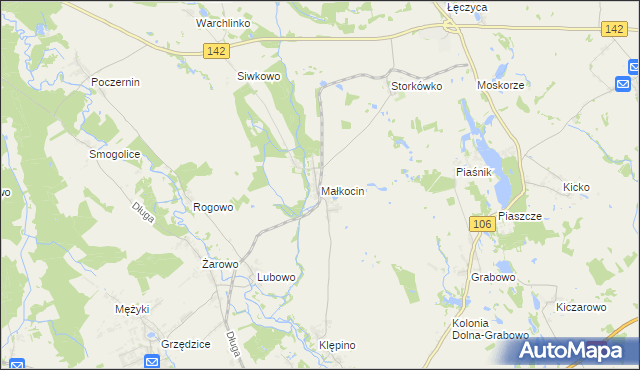 mapa Małkocin, Małkocin na mapie Targeo