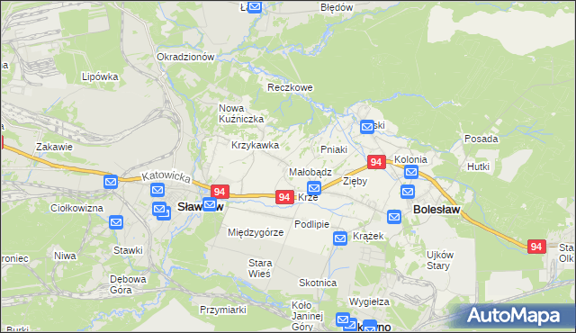 mapa Małobądz, Małobądz na mapie Targeo
