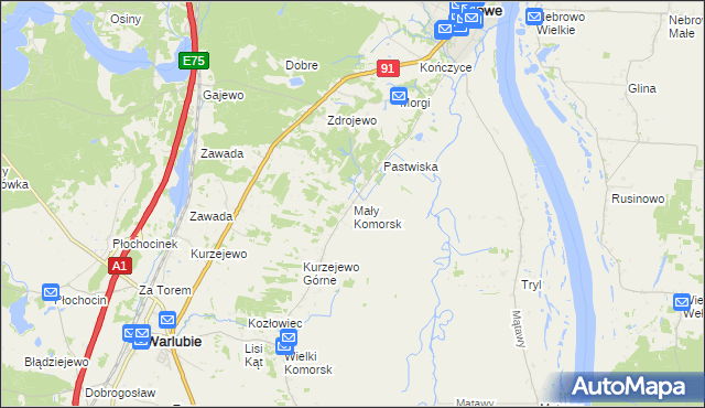 mapa Mały Komorsk, Mały Komorsk na mapie Targeo