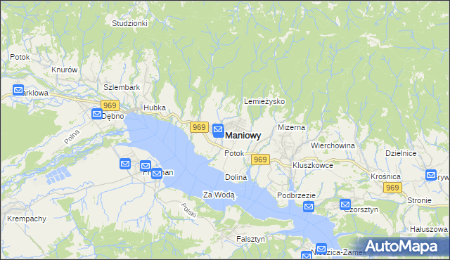 mapa Maniowy, Maniowy na mapie Targeo