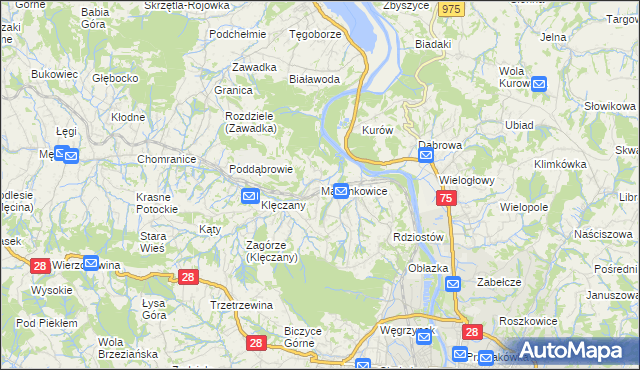 mapa Marcinkowice gmina Chełmiec, Marcinkowice gmina Chełmiec na mapie Targeo