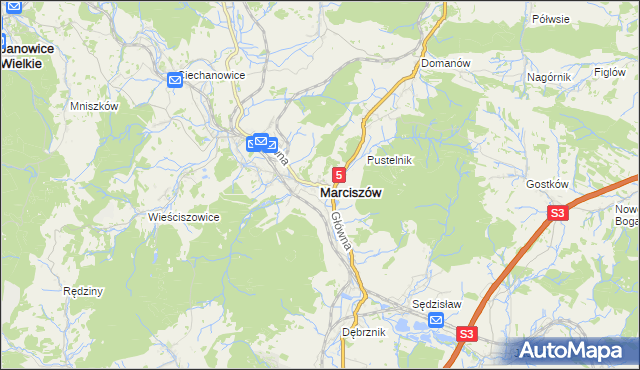 mapa Marciszów, Marciszów na mapie Targeo