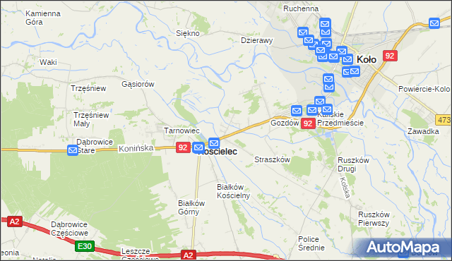 mapa Mariampol gmina Kościelec, Mariampol gmina Kościelec na mapie Targeo