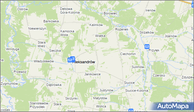 mapa Marianów gmina Aleksandrów, Marianów gmina Aleksandrów na mapie Targeo