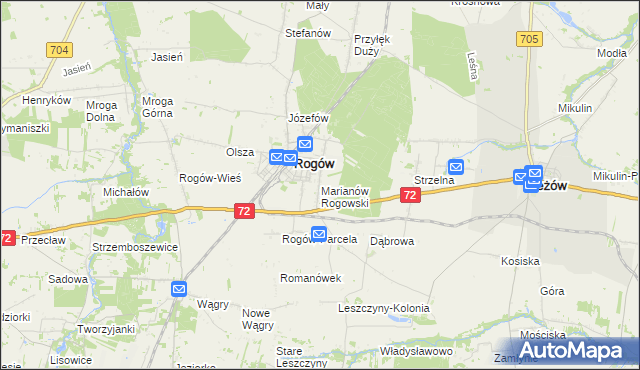 mapa Marianów Rogowski, Marianów Rogowski na mapie Targeo