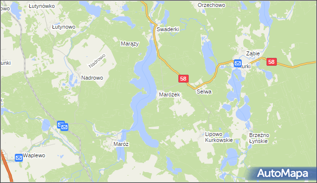 mapa Marózek, Marózek na mapie Targeo