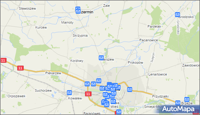 mapa Marszew gmina Pleszew, Marszew gmina Pleszew na mapie Targeo