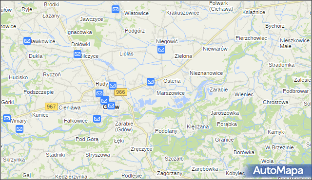 mapa Marszowice gmina Gdów, Marszowice gmina Gdów na mapie Targeo