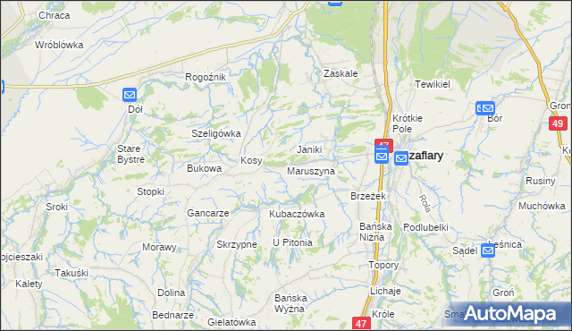 mapa Maruszyna, Maruszyna na mapie Targeo