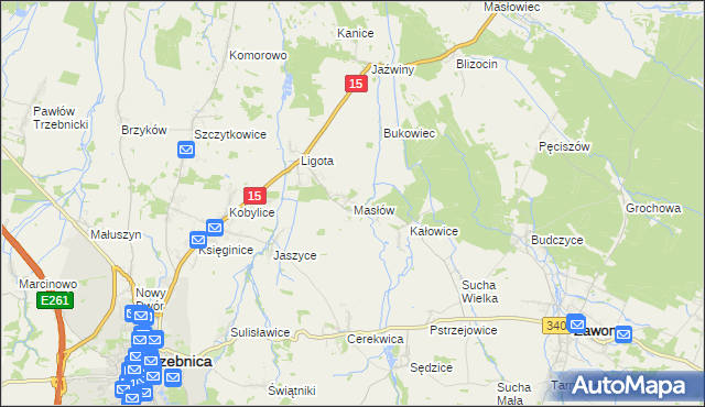 mapa Masłów, Masłów na mapie Targeo