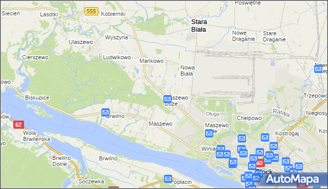 mapa Maszewo Duże, Maszewo Duże na mapie Targeo