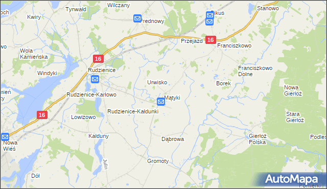 mapa Mątyki, Mątyki na mapie Targeo