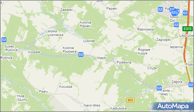 mapa Maziły, Maziły na mapie Targeo