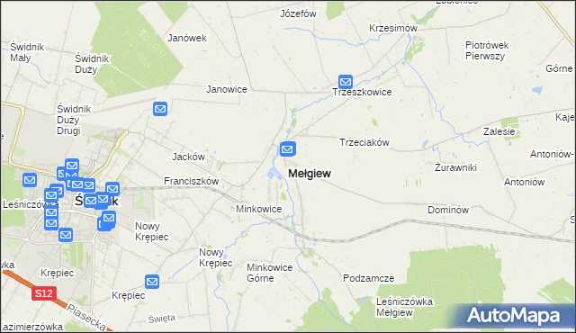 mapa Mełgiew, Mełgiew na mapie Targeo