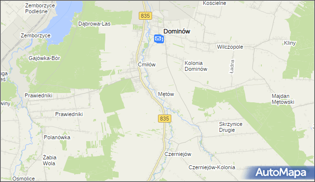 mapa Mętów, Mętów na mapie Targeo